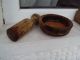 Primitive Antique Wooden Mortar And Pestle + Wooden Hammer Primitives photo 2