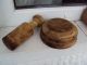 Primitive Antique Wooden Mortar And Pestle + Wooden Hammer Primitives photo 3