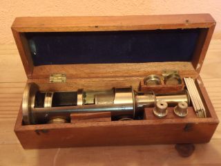 Antique 1870 ' S Field Microscope,  Signed ' J H Steward,  406 Strand London Complete photo