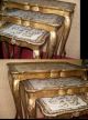 Italian Gold Florentine Nesting Tables - Shabby Cottage - Sticker Italy Post-1950 photo 3