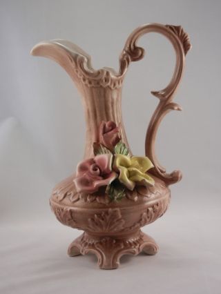 Pristine Antique Footed Bassano Capodimonte Porcelain Ewer Pitcher Italy photo