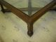 Vintage Oversized Spanish Style Wood & Glass Top Coffee Table Cross Bar &finial Post-1950 photo 4