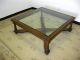 Vintage Oversized Spanish Style Wood & Glass Top Coffee Table Cross Bar &finial Post-1950 photo 6