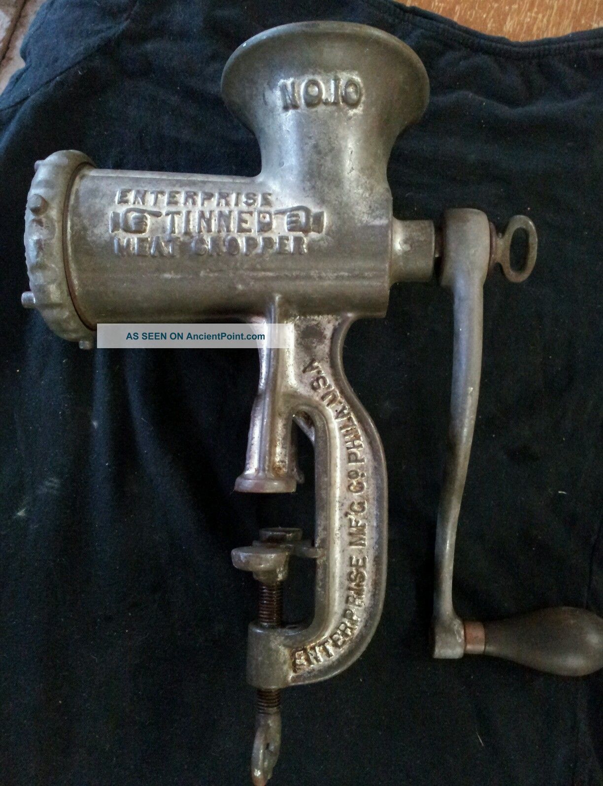 Antique Cast Iron Enterprise Tinned Meat Chopper Grinder No.  10 Meat Grinders photo