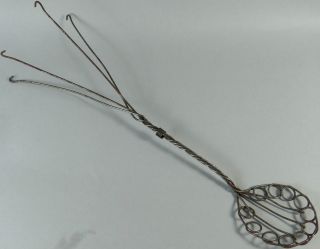 Rare Antique Vintage Twisted Wire Duster Dusting Rod Unusual Funky 1800s Swiffer photo