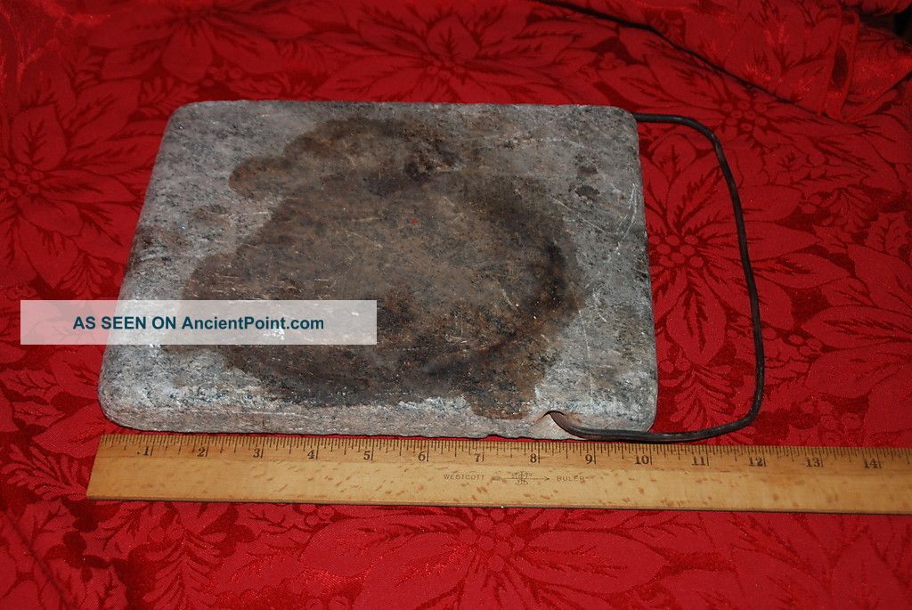 Antique Soap Stone Foot Warmer Keep Feet Warm In Buggy Primitives photo