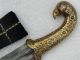 A 19th C Dagger With Gold Damascened Work With Fine Wootz Steel. Middle East photo 1