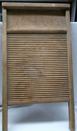 Vintage Antique Wooden Washboard No 119 National Washboard Co Made In Usa photo