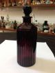 Rare Purple Ribbed Glass Chemist Pharmacy Apothecary Bottle Jar With Gold Lable Other photo 2