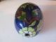 Vintage Chinese Cloisonne Egg Floral Theme Blue Brass Work Other photo 3