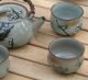 Old Japanese Kutani Tea Pot Cups Set Stoneware Floral Signed/marked Hand Thrown Other photo 3