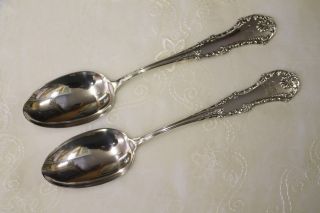 2 Frank M.  Whiting George Iii Sterling Serving Spoons,  C.  1891 photo