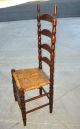 Vintage French Country Style Tall Back Twine Rush Accent Chair /ladderback Chair Post-1950 photo 1