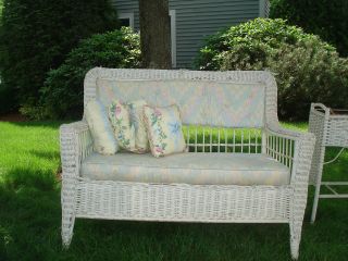 Antique Wicker Loveseat - photo