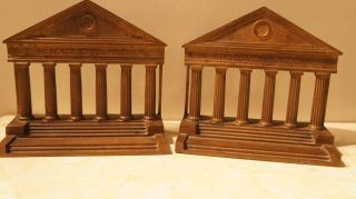 Ultra - Rare Ncr School House Solid Bronze Antique Bookends Circa 1927 photo