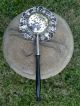 Antique Tea Strainer Sterling Silver Ebony Handle Metalware photo 1