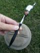 Antique Tea Strainer Sterling Silver Ebony Handle Metalware photo 2