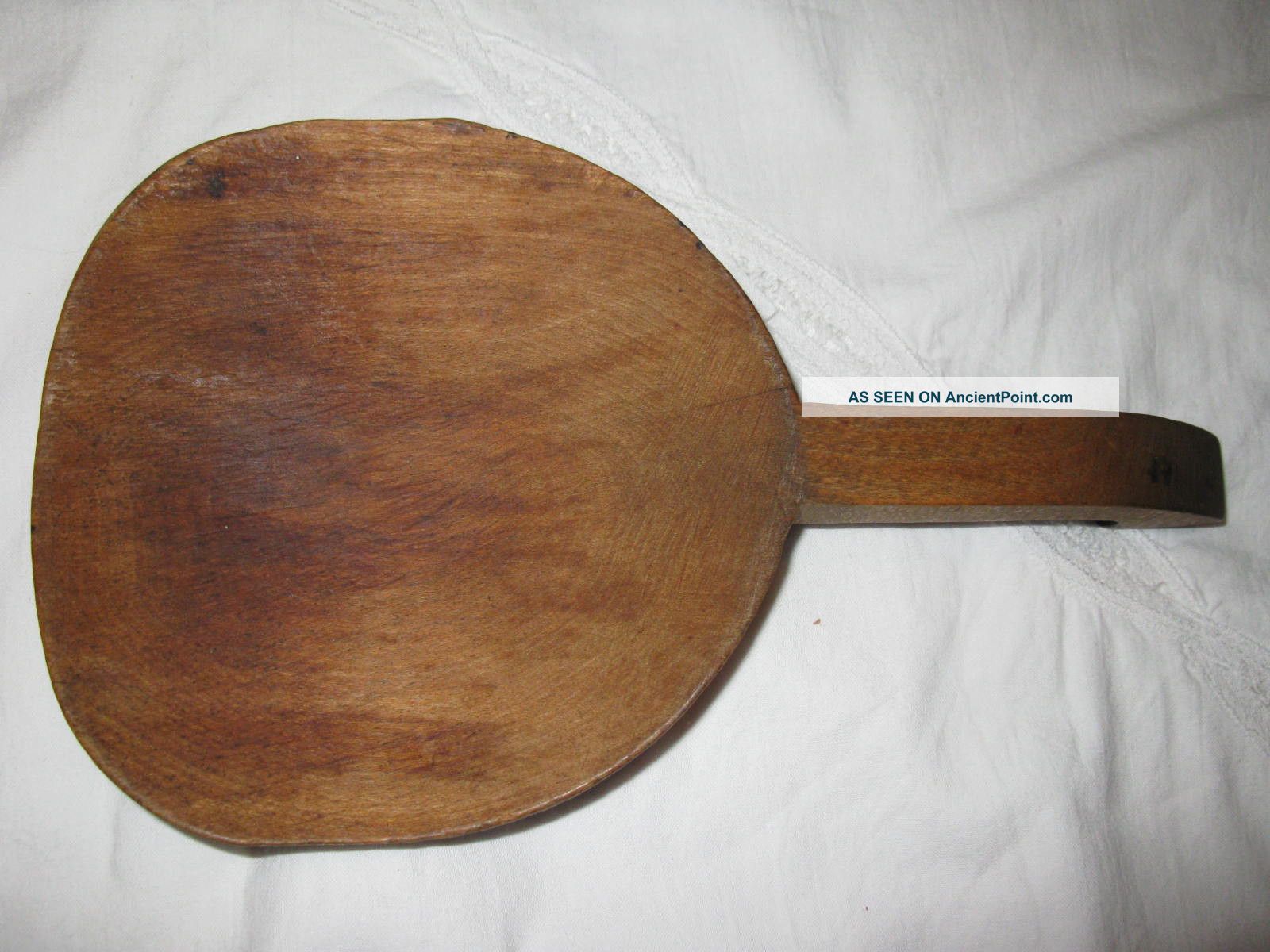 Large Early Primitive Wooden Spoon / Scoop: 10”long,  5.  75”x6”x1” Primitives photo
