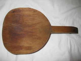 Large Early Primitive Wooden Spoon / Scoop: 10”long,  5.  75”x6”x1” photo