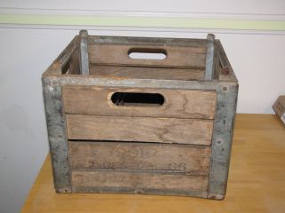 Vintage Wooden Milk Crate Adohr Dairy 1966 photo