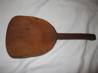 Early Primitive Wooden Spoon / Scoop W/ Hook On End: 10.  5”long,  55”x4.  5”x1 photo