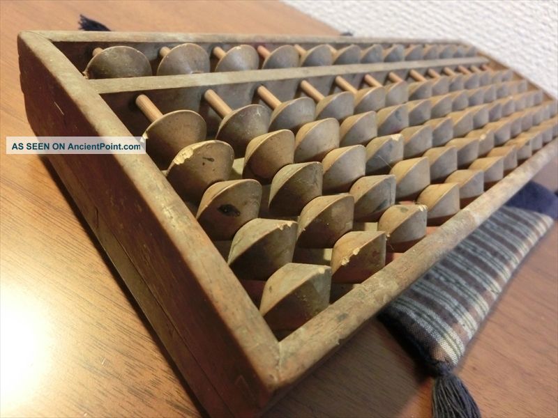 Japanese Antiques Wooden Calculator Abacus Traditional Item Kanji 017 Other photo
