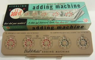 Vintage Sterling Plastics Co Dial - A - Matic Adding Machine No 567 W/box Usa photo