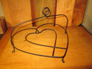 Primitive Country Pantry Cupboard Heart Metal Pie Cooling Rack Pie Rack Black photo