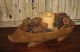 Pig Bowl Trencher Table Centerpiece - Fruit/candle Primitive Wood Style Decor Primitives photo 5