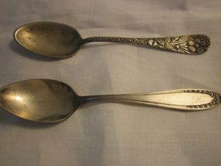 Two Stunning Little Antique Sugar Spoons,  Such Detail.  Rogers & Oneida Community photo