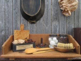 Primitive Wood Bread Board 3 Sided Dough Board Shelf Box Keep Dry Surface photo