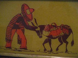 Vintage Early California Rancho Reverse Painted Tray photo