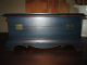 Primitive Colonial Blue Keepsake Wood Document Box Chest Brass Closure Primitives photo 4