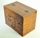 Japanese Antique Haribako Small Tansu Chest Sewing Box Zelkova Burl Wood Taisho Other photo 11