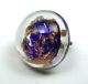 Antique Paperweight Glass Button Gold Sparkle Over Cobalt Blue Swirl Back Buttons photo 1