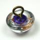 Antique Paperweight Glass Button Gold Sparkle Over Cobalt Blue Swirl Back Buttons photo 3