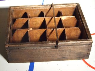 Early 1900 ' S Primitive Wood Star Egg Carrier & Tray 1 Dozen Eggs Rochester Ny photo