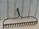 Old Rusty Green Iron Rake Heads Garden Tool Decor Primitives photo 5