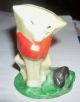 Figural Art Deco Modernist Cat + Mouse Pincushion Hatpin Made In Japan Lustre Art Deco photo 6