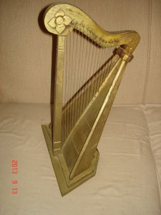 Aafa Antique Wooden Harp Table Model Diminutive Sample Size Display photo