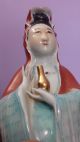 Chinese Porcelain Famille Rose Figure Kwan - Yin 34cm Height Marked Other photo 8