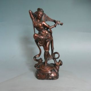 Chinese Hand - Carved Copper - - Playing The Guitar In The Back 反弹琵琶 photo