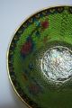 Cloisonne Plique - A - Jour Enamel Green Bowl With Box/ Wooden Stands X4h02 Bowls photo 3