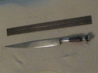 Antique Indo Persian Long Fighting Knife With Silver And Horn (tur, ) photo