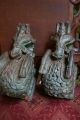 Very Rare Asian Antique Hand Carved Wood Horses Architectural Pieces Horses photo 1