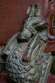 Very Rare Asian Antique Hand Carved Wood Horses Architectural Pieces Horses photo 2