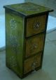 Home Decor Vintage 3 Drawer Embossed Hand Painted Wood Box Design Old India India photo 1