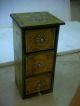 Home Decor Vintage 3 Drawer Embossed Hand Painted Wood Box Design Old India India photo 2
