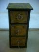 Home Decor Vintage 3 Drawer Embossed Hand Painted Wood Box Design Old India India photo 3