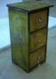 Home Decor Vintage 3 Drawer Embossed Hand Painted Wood Box Design Old India India photo 4